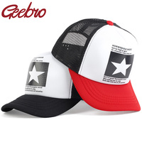 Geebro moda pięć wzór gwiazdy czapka z daszkiem kobiety odkryty czapka bejsbolówka oddychająca mężczyźni kobiety lato czapki z siatki Snapback Gorras